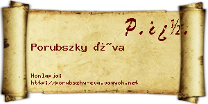 Porubszky Éva névjegykártya