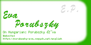 eva porubszky business card